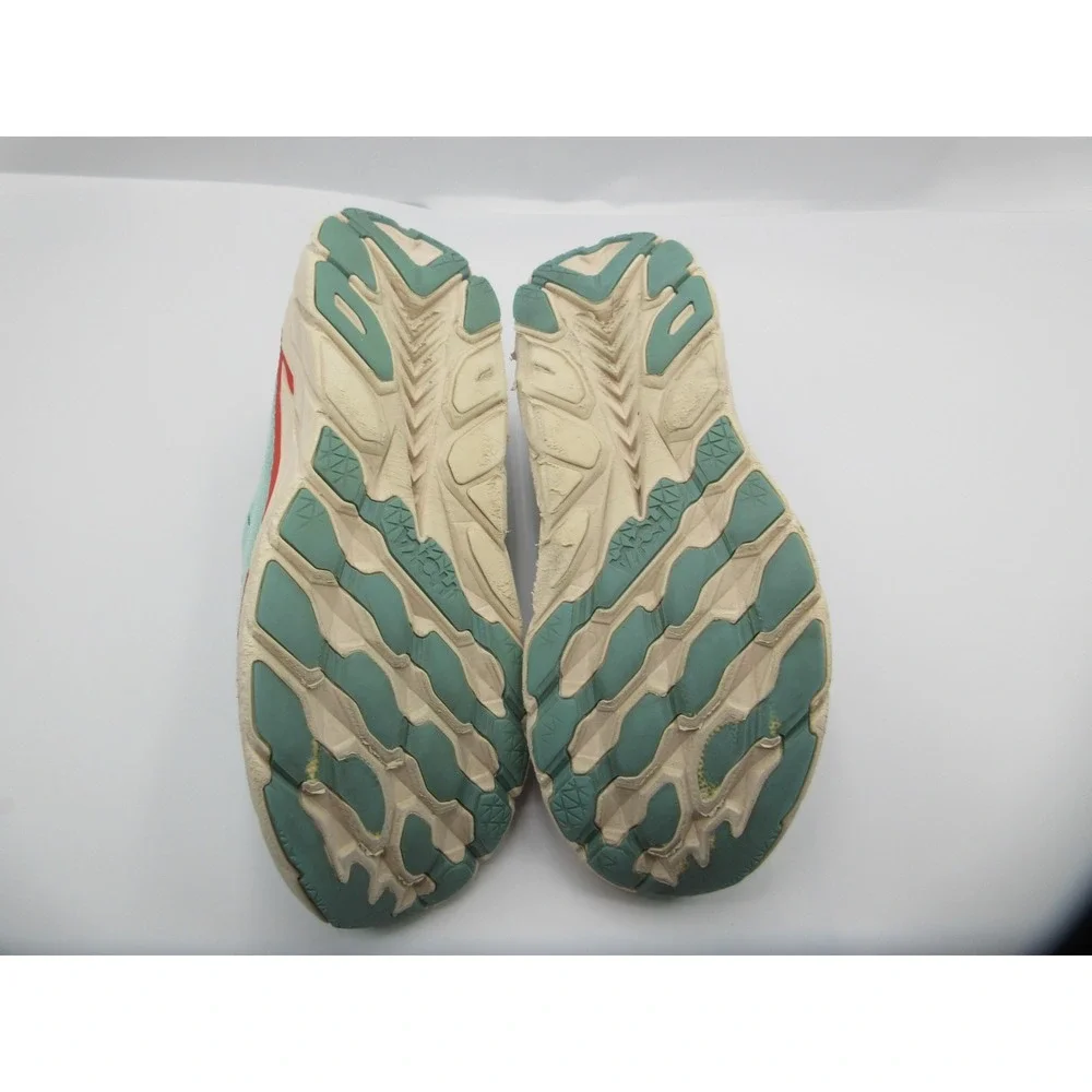 HOKA Clifton 8 Running Shoes Womens Size 10.5 Aqua Red Cushioned 1119394 AEBL‎